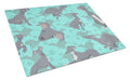 Italian Greyhound Cutting Board Tempered Glass Kitchen Cutting Surface, Heat Resistant Chopping, Non-Slip Feet, Food Prep & Serving
