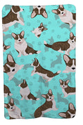 Brindle Cardigan Corgi Soft Travel Blanket with Bag Airplane Blanket, Indoor Outdoor Camping Blanket for Traveling, Picnics, Beach Trips, Concerts