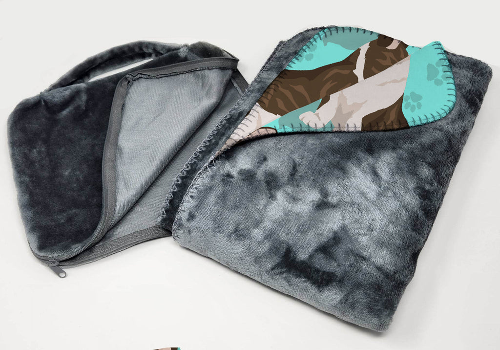 Brindle Cardigan Corgi Soft Travel Blanket with Bag Airplane Blanket, Indoor Outdoor Camping Blanket for Traveling, Picnics, Beach Trips, Concerts