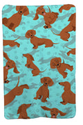 Red Dachshund Soft Travel Blanket with Bag Airplane Blanket, Indoor Outdoor Camping Blanket for Traveling, Picnics, Beach Trips, Concerts