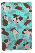 Brindle English Bulldog Soft Travel Blanket with Bag Airplane Blanket, Indoor Outdoor Camping Blanket for Traveling, Picnics, Beach Trips, Concerts