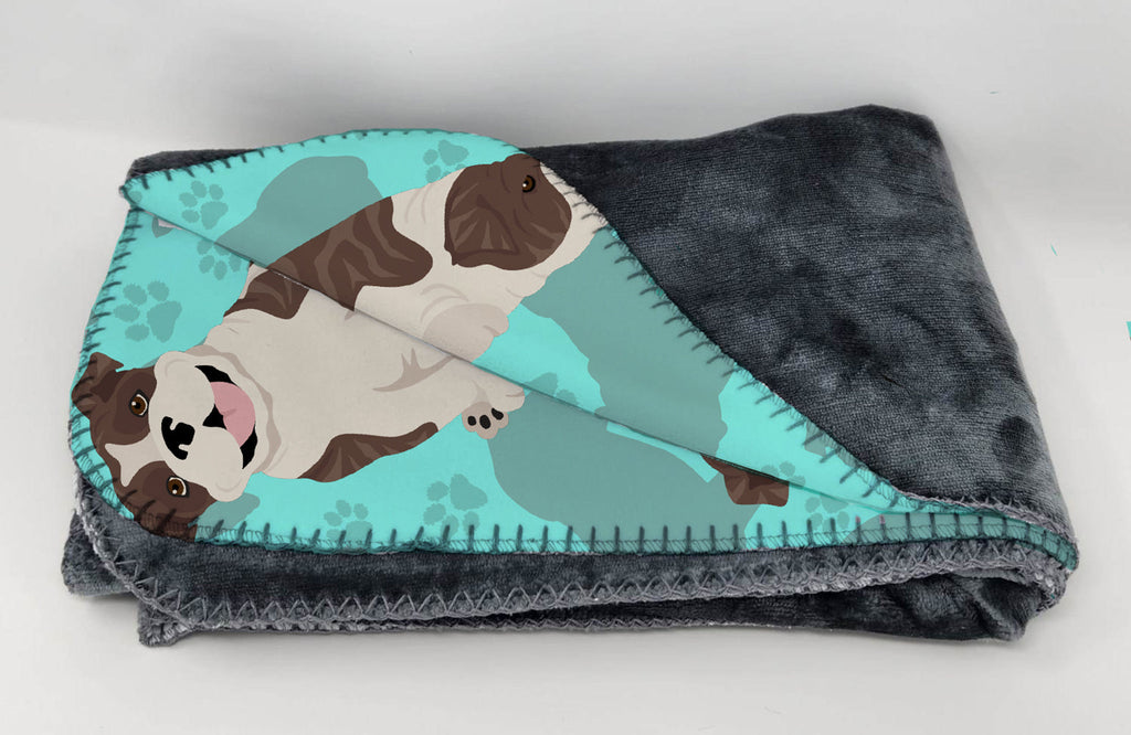 Brindle English Bulldog Soft Travel Blanket with Bag Airplane Blanket, Indoor Outdoor Camping Blanket for Traveling, Picnics, Beach Trips, Concerts
