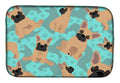 Fawn French Bulldog Dish Drying Mat Absorbent Dish Drying Mat Pad for Kitchen Counter Dish Drainer Mat for Countertop, 14 x 21", Multicolor