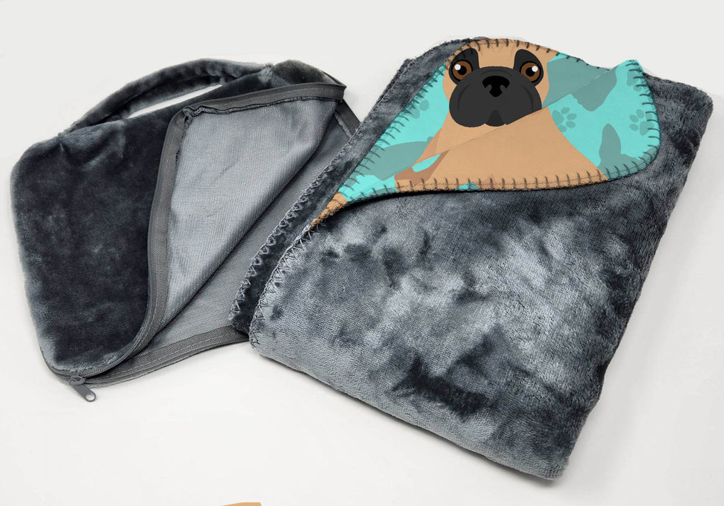 Fawn French Bulldog Soft Travel Blanket with Bag Airplane Blanket, Indoor Outdoor Camping Blanket for Traveling, Picnics, Beach Trips, Concerts
