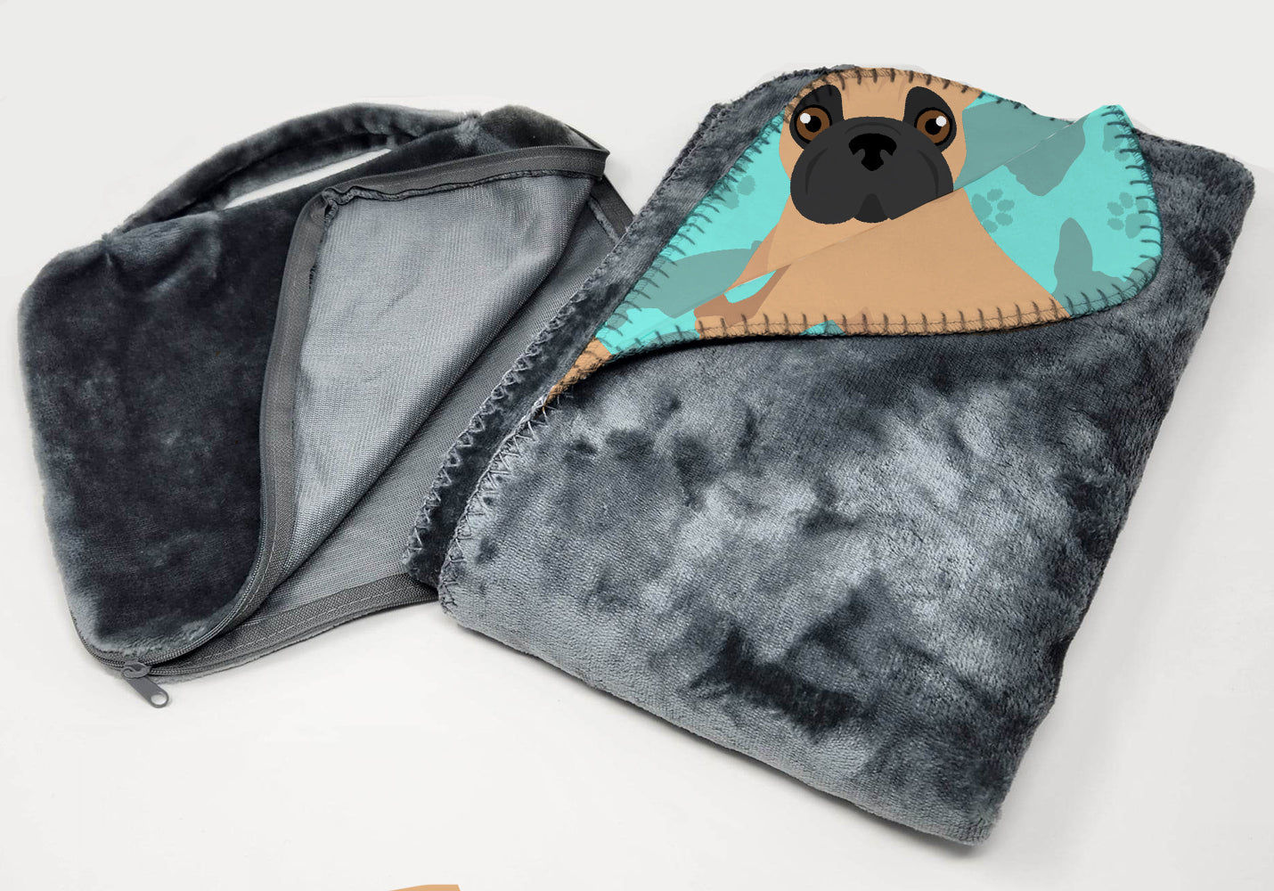 Fawn French Bulldog Soft Travel Blanket with Bag Airplane Blanket, Indoor Outdoor Camping Blanket for Traveling, Picnics, Beach Trips, Concerts