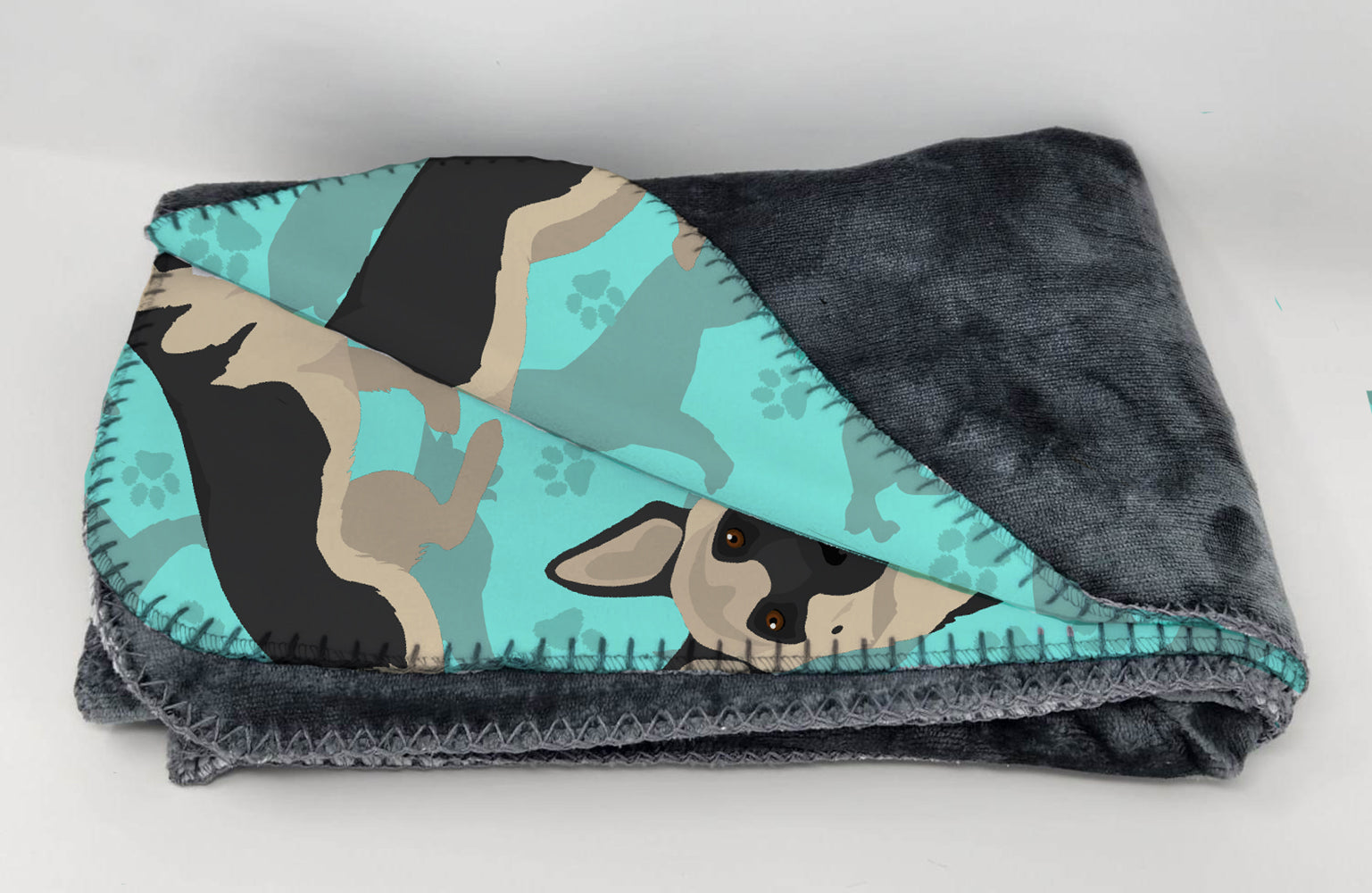 Black and Silver German Shepherd Soft Travel Blanket with Bag Airplane Blanket, Indoor Outdoor Camping Blanket for Traveling, Picnics, Beach Trips, Concerts