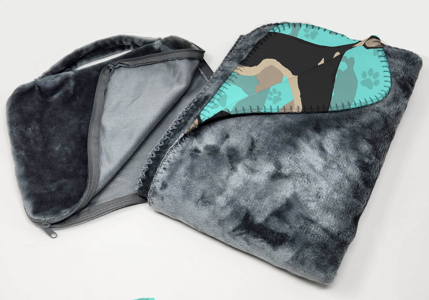 Black and Silver German Shepherd Soft Travel Blanket with Bag Airplane Blanket, Indoor Outdoor Camping Blanket for Traveling, Picnics, Beach Trips, Concerts