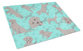Grey Labrador Retriever Cutting Board Tempered Glass Kitchen Cutting Surface, Heat Resistant Chopping, Non-Slip Feet, Food Prep & Serving