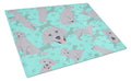 Silver Labrador Retriever Cutting Board Tempered Glass Kitchen Cutting Surface, Heat Resistant Chopping, Non-Slip Feet, Food Prep & Serving