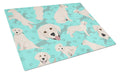 White Cream Labrador Retriever Cutting Board Tempered Glass Kitchen Cutting Surface, Heat Resistant Chopping, Non-Slip Feet, Food Prep & Serving