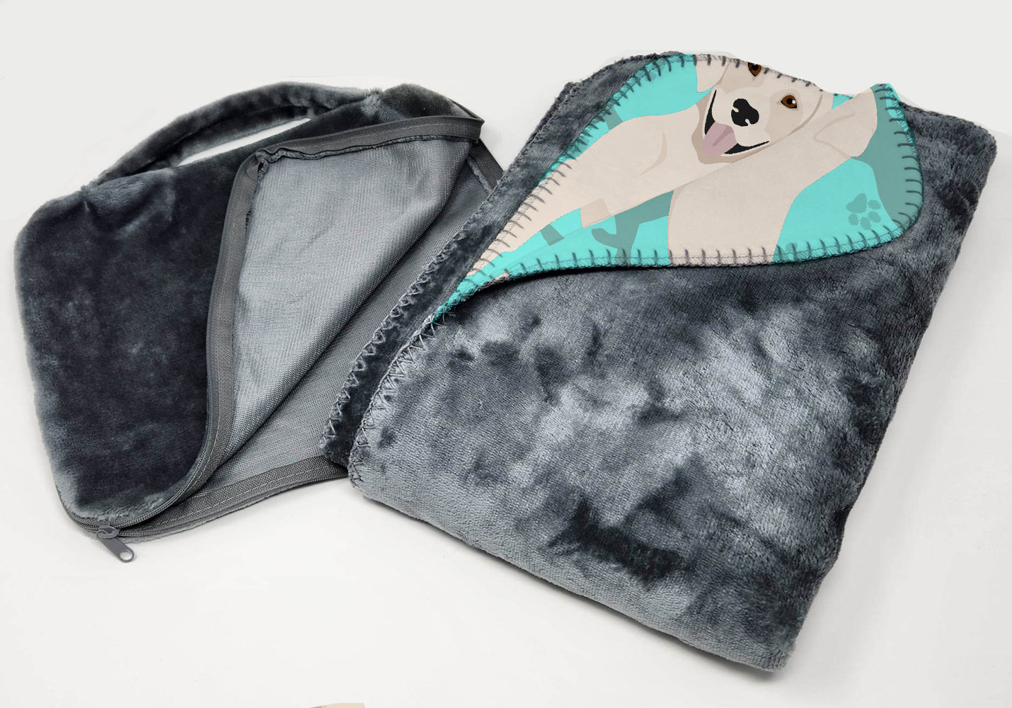 White Cream Labrador Retriever Soft Travel Blanket with Bag Airplane Blanket, Indoor Outdoor Camping Blanket for Traveling, Picnics, Beach Trips, Concerts