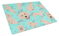 Yellow Labrador Retriever Cutting Board Tempered Glass Kitchen Cutting Surface, Heat Resistant Chopping, Non-Slip Feet, Food Prep & Serving