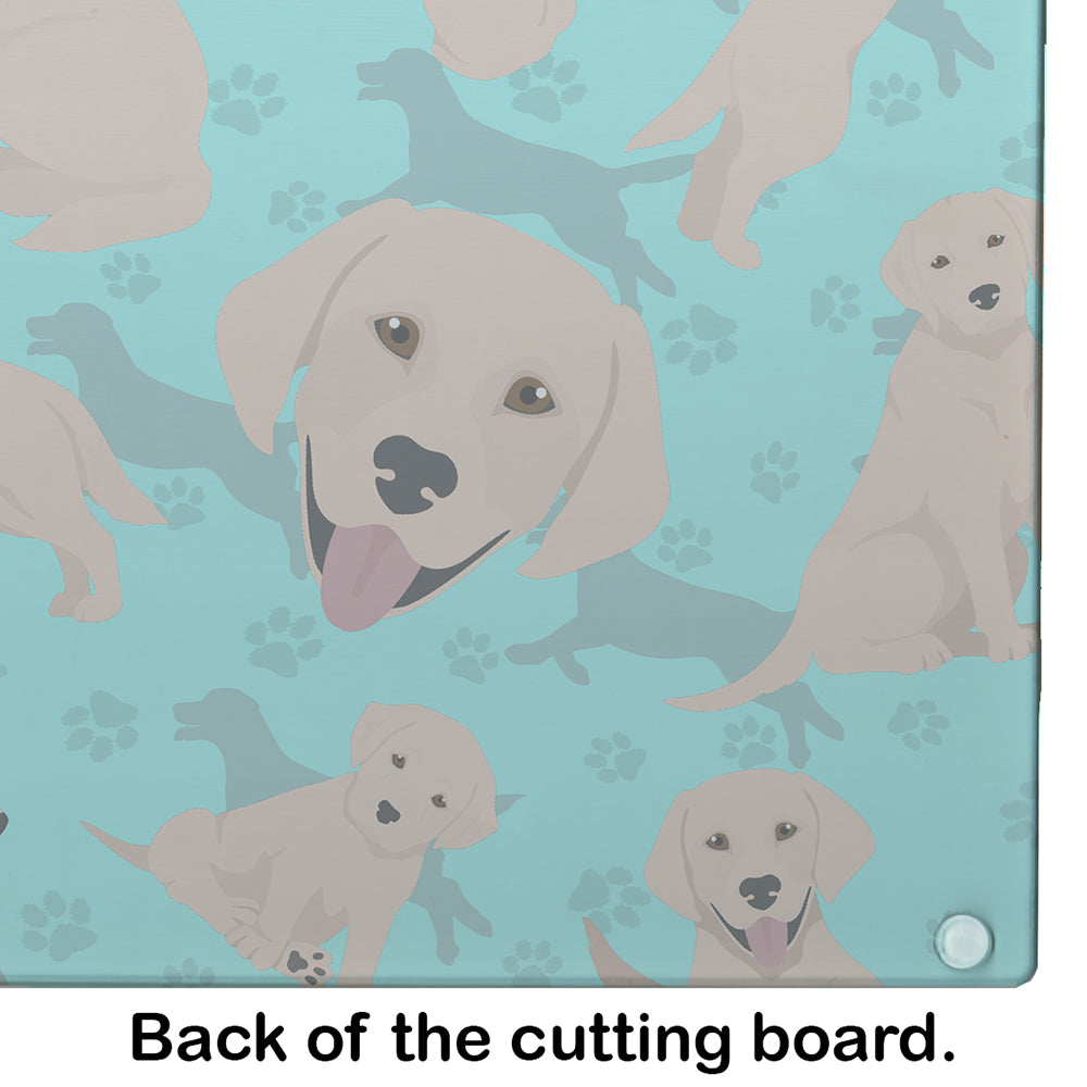 Yellow Labrador Retriever Cutting Board Tempered Glass Kitchen Cutting Surface, Heat Resistant Chopping, Non-Slip Feet, Food Prep & Serving