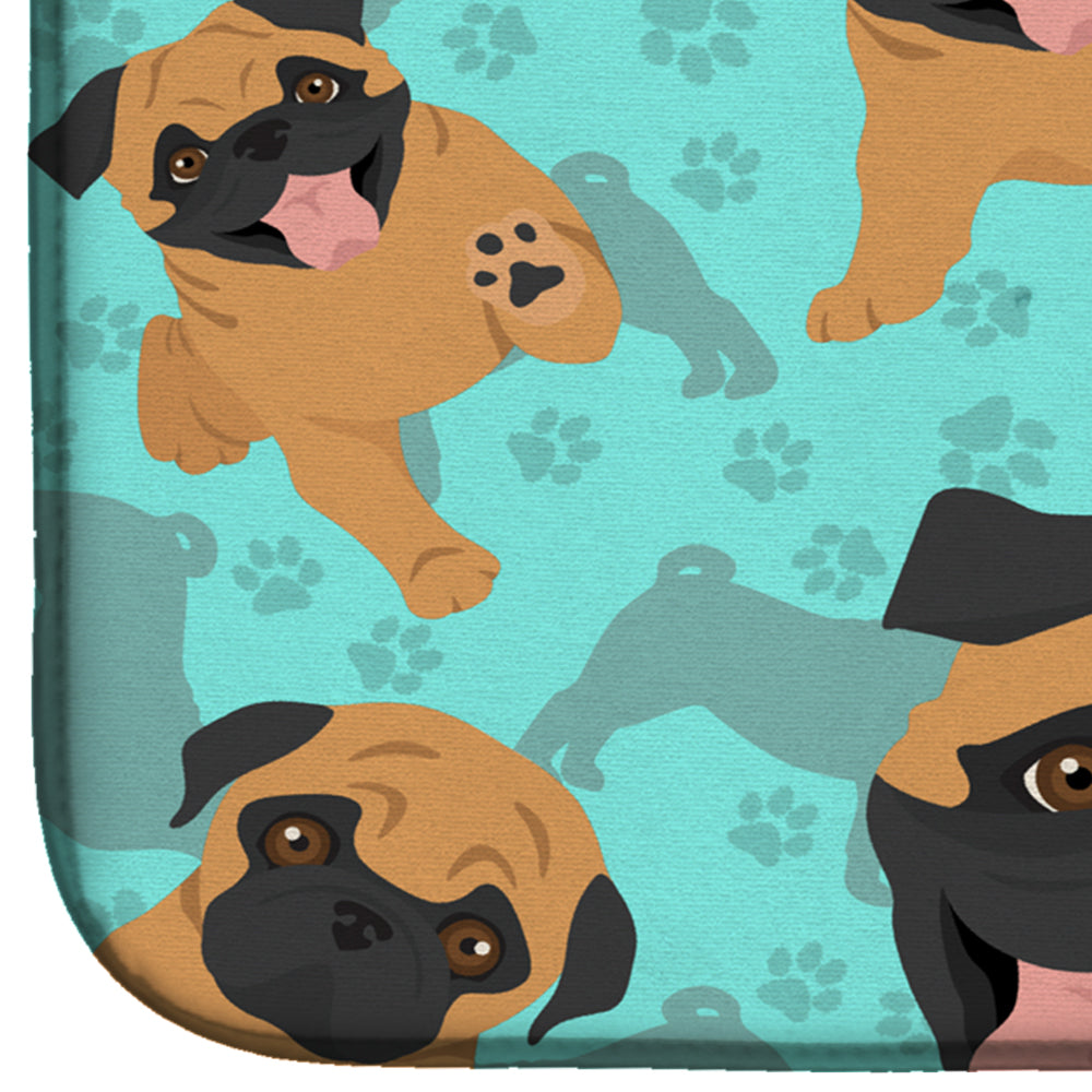 Apricot Pug Dish Drying Mat Absorbent Dish Drying Mat Pad for Kitchen Counter Dish Drainer Mat for Countertop, 14 x 21", Multicolor