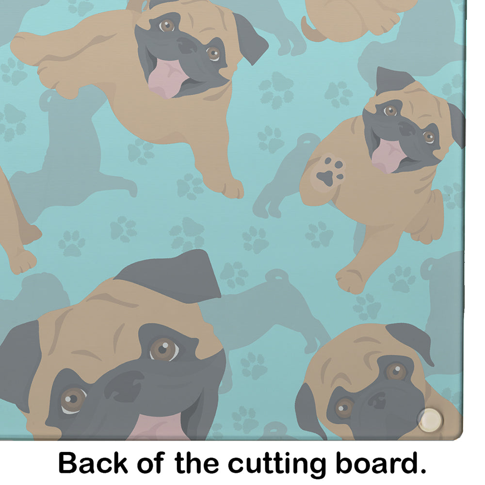 Apricot Pug Cutting Board Tempered Glass Kitchen Cutting Surface, Heat Resistant Chopping, Non-Slip Feet, Food Prep & Serving