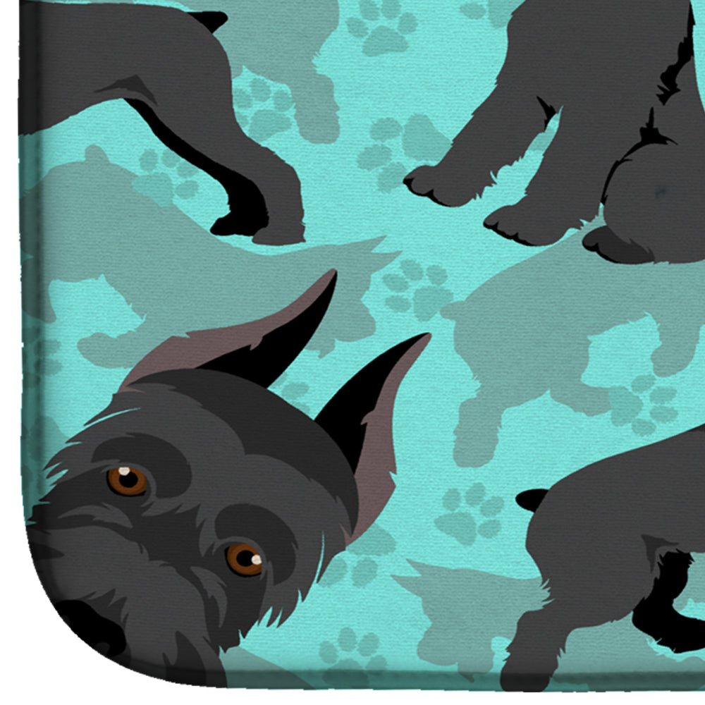 Black Schnauzer Dish Drying Mat Absorbent Dish Drying Mat Pad for Kitchen Counter Dish Drainer Mat for Countertop, 14 x 21", Multicolor