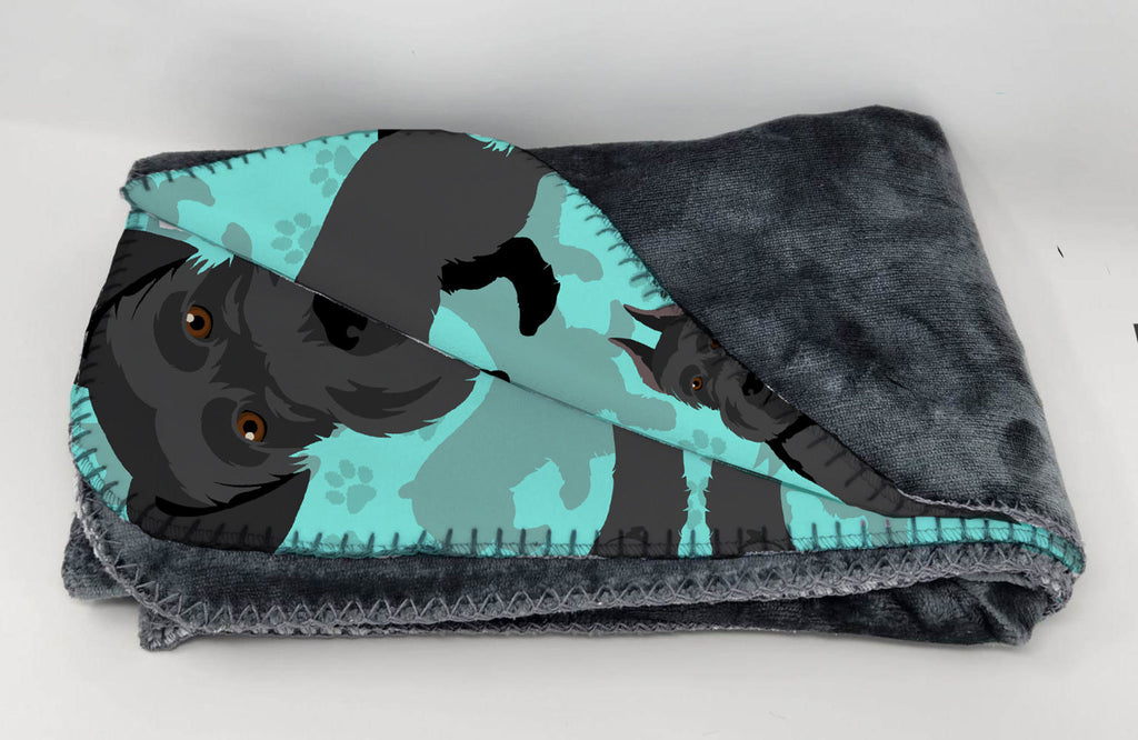 Black Schnauzer Soft Travel Blanket with Bag Airplane Blanket, Indoor Outdoor Camping Blanket for Traveling, Picnics, Beach Trips, Concerts