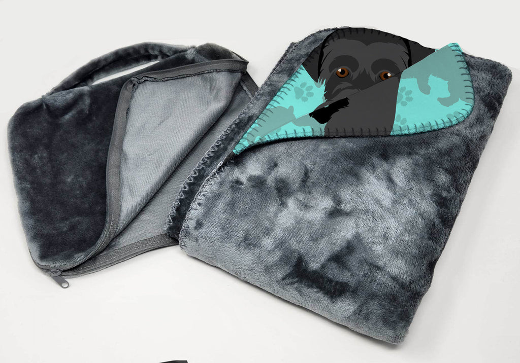 Black Schnauzer Soft Travel Blanket with Bag Airplane Blanket, Indoor Outdoor Camping Blanket for Traveling, Picnics, Beach Trips, Concerts