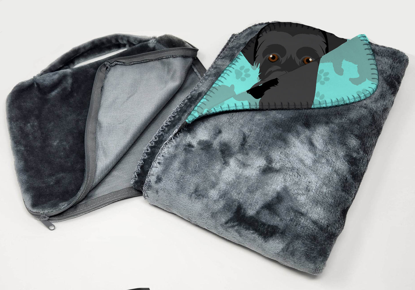 Black Schnauzer Soft Travel Blanket with Bag Airplane Blanket, Indoor Outdoor Camping Blanket for Traveling, Picnics, Beach Trips, Concerts