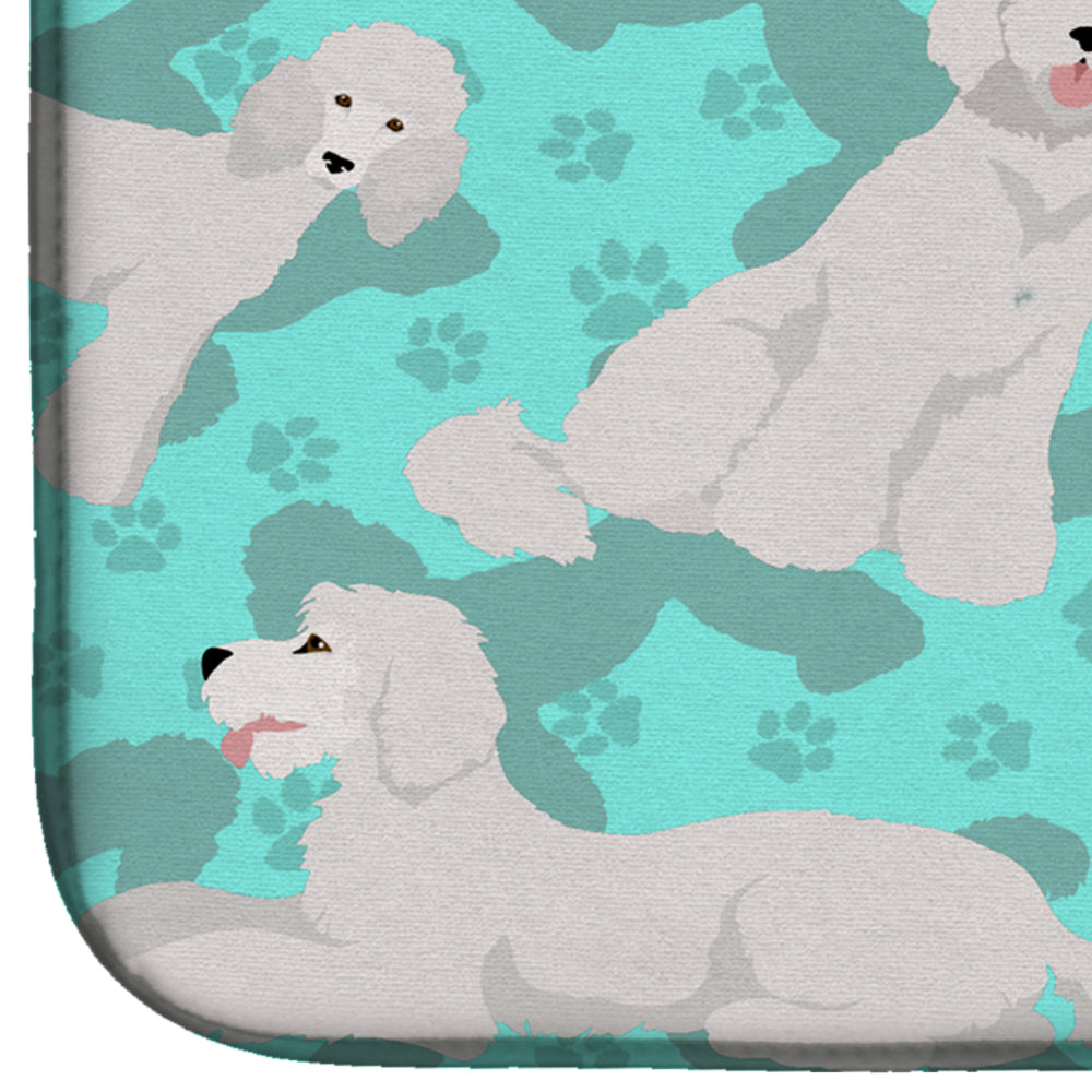 White Standard Poodle Dish Drying Mat Absorbent Dish Drying Mat Pad for Kitchen Counter Dish Drainer Mat for Countertop, 14 x 21", Multicolor