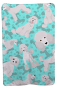 White Standard Poodle Soft Travel Blanket with Bag Airplane Blanket, Indoor Outdoor Camping Blanket for Traveling, Picnics, Beach Trips, Concerts