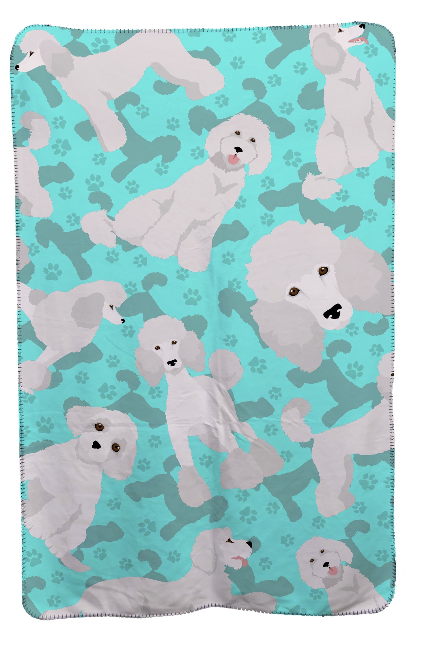 White Standard Poodle Soft Travel Blanket with Bag Airplane Blanket, Indoor Outdoor Camping Blanket for Traveling, Picnics, Beach Trips, Concerts