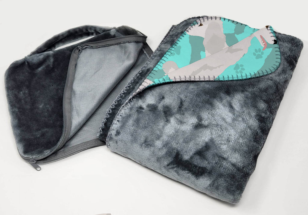 White Standard Poodle Soft Travel Blanket with Bag Airplane Blanket, Indoor Outdoor Camping Blanket for Traveling, Picnics, Beach Trips, Concerts