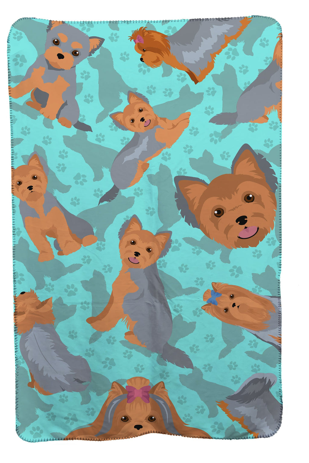Blue and Tan Yorkie Soft Travel Blanket with Bag Airplane Blanket, Indoor Outdoor Camping Blanket for Traveling, Picnics, Beach Trips, Concerts