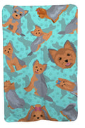 Blue and Tan Yorkie Soft Travel Blanket with Bag Airplane Blanket, Indoor Outdoor Camping Blanket for Traveling, Picnics, Beach Trips, Concerts