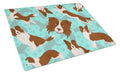 Red Border Collie Cutting Board Tempered Glass Kitchen Cutting Surface, Heat Resistant Chopping, Non-Slip Feet, Food Prep & Serving