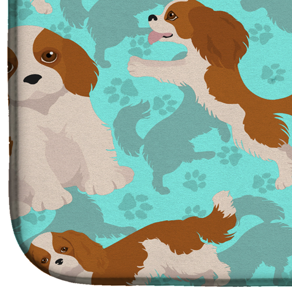 Blenheim Cavalier Spaniel Dish Drying Mat Absorbent Dish Drying Mat Pad for Kitchen Counter Dish Drainer Mat for Countertop, 14 x 21", Multicolor