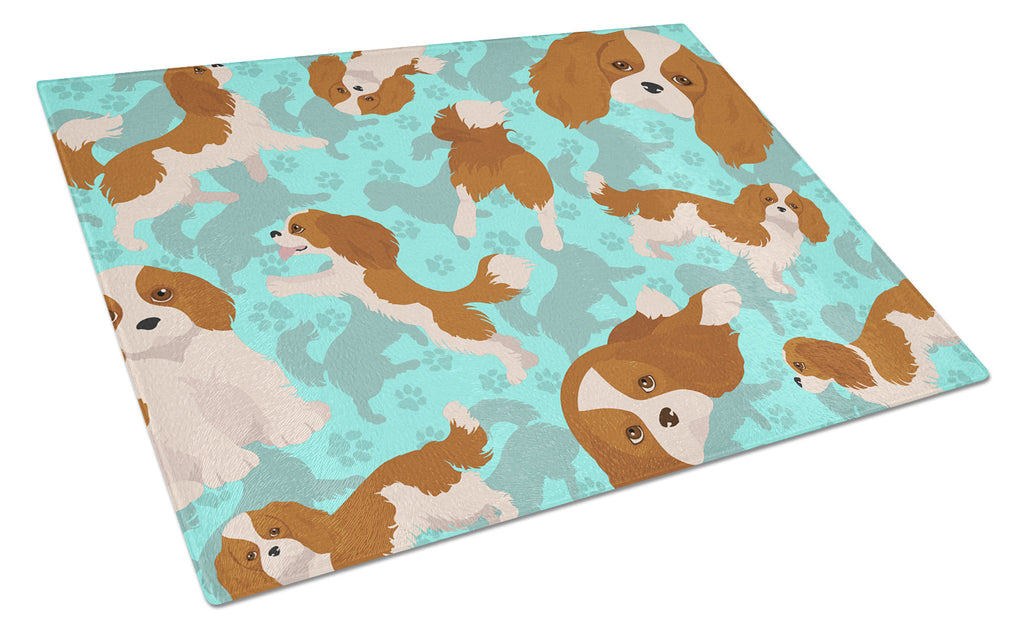Blenheim Cavalier Spaniel Cutting Board Tempered Glass Kitchen Cutting Surface, Heat Resistant Chopping, Non-Slip Feet, Food Prep & Serving