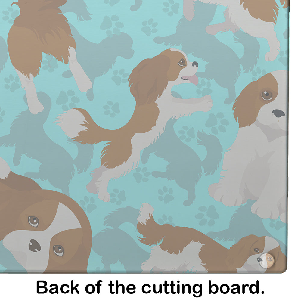 Blenheim Cavalier Spaniel Cutting Board Tempered Glass Kitchen Cutting Surface, Heat Resistant Chopping, Non-Slip Feet, Food Prep & Serving