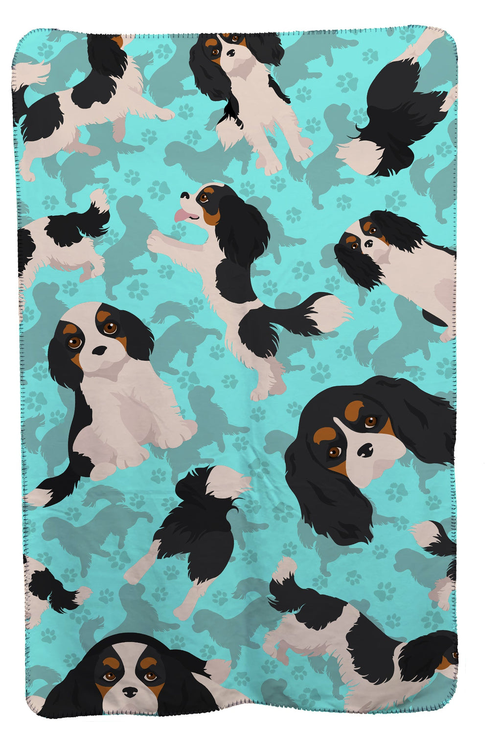Tricolor Cavalier Spaniel Soft Travel Blanket with Bag Airplane Blanket, Indoor Outdoor Camping Blanket for Traveling, Picnics, Beach Trips, Concerts