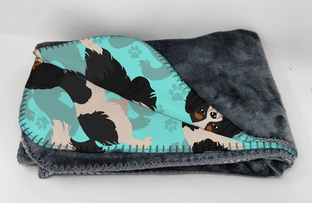 Tricolor Cavalier Spaniel Soft Travel Blanket with Bag Airplane Blanket, Indoor Outdoor Camping Blanket for Traveling, Picnics, Beach Trips, Concerts
