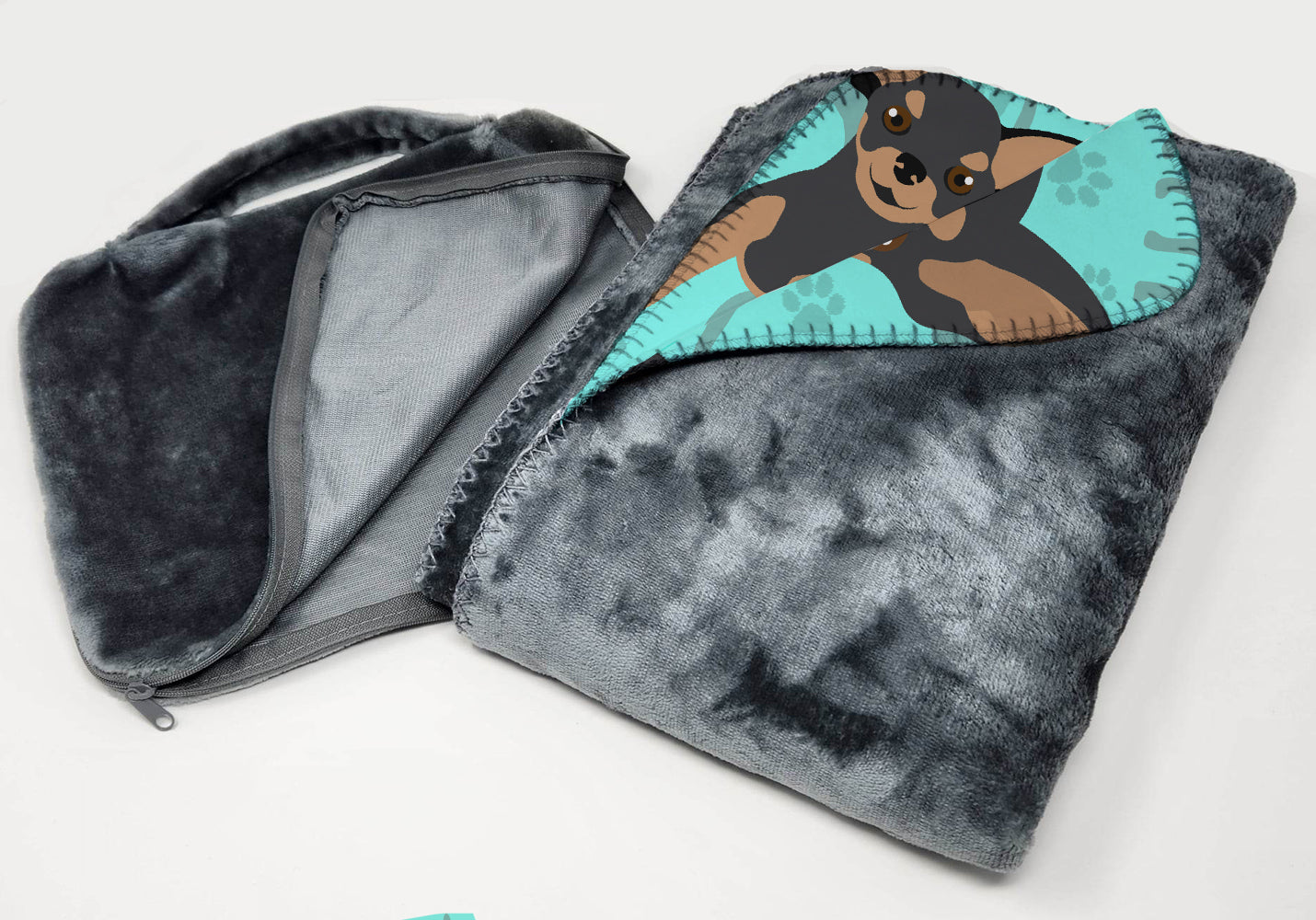Black and Tan Chihuahua Soft Travel Blanket with Bag Airplane Blanket, Indoor Outdoor Camping Blanket for Traveling, Picnics, Beach Trips, Concerts