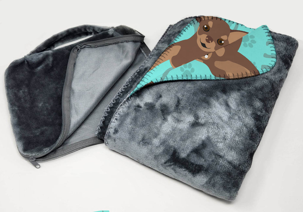 Chocolate Chihuahua Soft Travel Blanket with Bag Airplane Blanket, Indoor Outdoor Camping Blanket for Traveling, Picnics, Beach Trips, Concerts