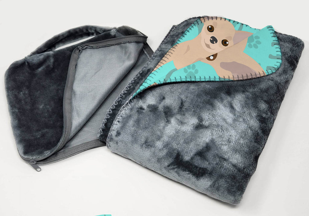 Cream Chihuahua Soft Travel Blanket with Bag Airplane Blanket, Indoor Outdoor Camping Blanket for Traveling, Picnics, Beach Trips, Concerts