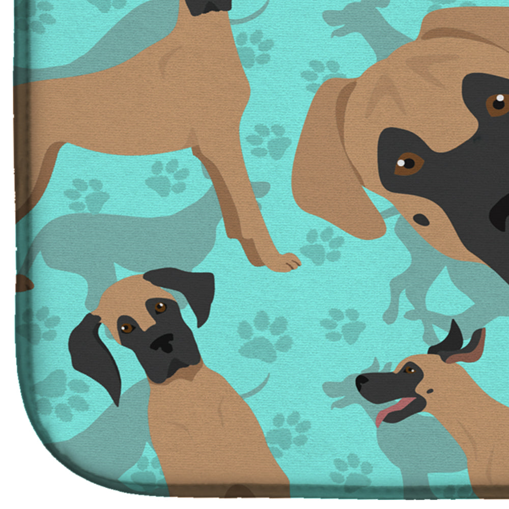Fawn Great Dane Dish Drying Mat Absorbent Dish Drying Mat Pad for Kitchen Counter Dish Drainer Mat for Countertop, 14 x 21", Multicolor