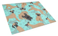Fawn Great Dane Cutting Board Tempered Glass Kitchen Cutting Surface, Heat Resistant Chopping, Non-Slip Feet, Food Prep & Serving