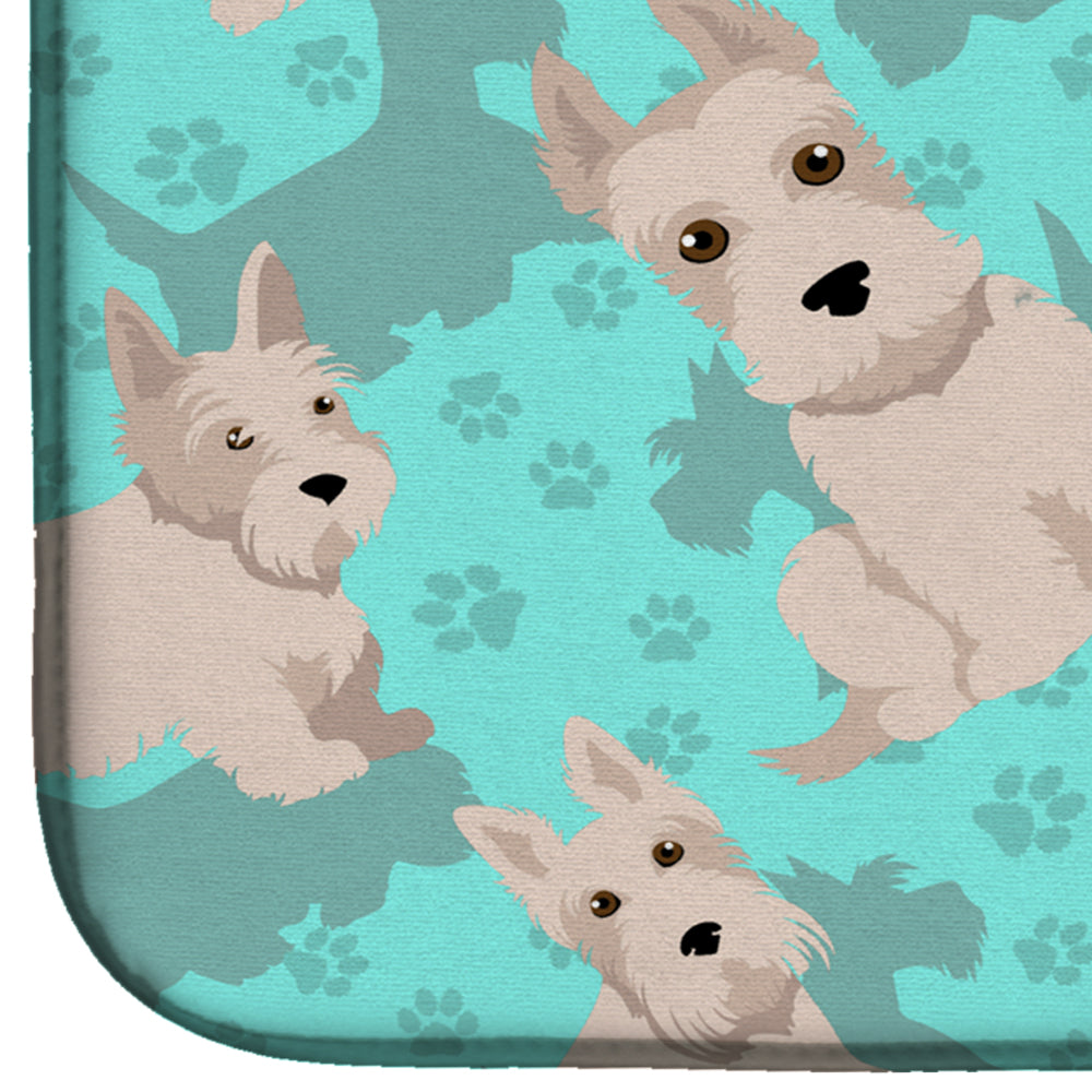 Wheaten Scottish Terrier Dish Drying Mat Absorbent Dish Drying Mat Pad for Kitchen Counter Dish Drainer Mat for Countertop, 14 x 21", Multicolor