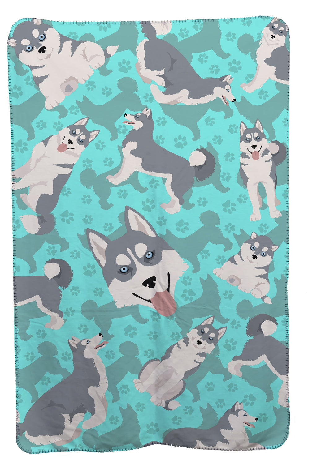 Grey Siberian Husky Soft Travel Blanket with Bag Airplane Blanket, Indoor Outdoor Camping Blanket for Traveling, Picnics, Beach Trips, Concerts