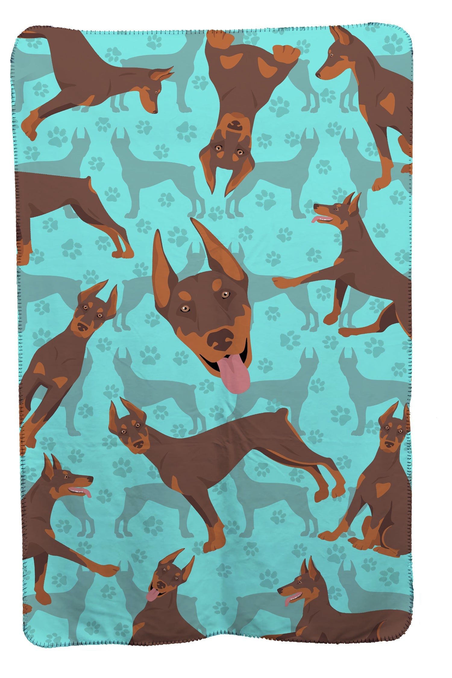 Red Doberman Pinscher Soft Travel Blanket with Bag Airplane Blanket, Indoor Outdoor Camping Blanket for Traveling, Picnics, Beach Trips, Concerts