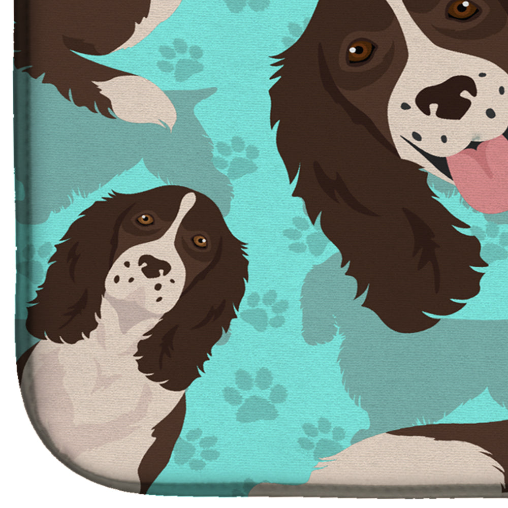 Liver English Springer Spaniel Dish Drying Mat Absorbent Dish Drying Mat Pad for Kitchen Counter Dish Drainer Mat for Countertop, 14 x 21", Multicolor