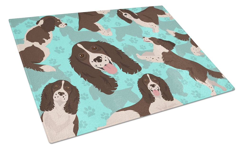 Liver English Springer Spaniel Cutting Board Tempered Glass Kitchen Cutting Surface, Heat Resistant Chopping, Non-Slip Feet, Food Prep & Serving