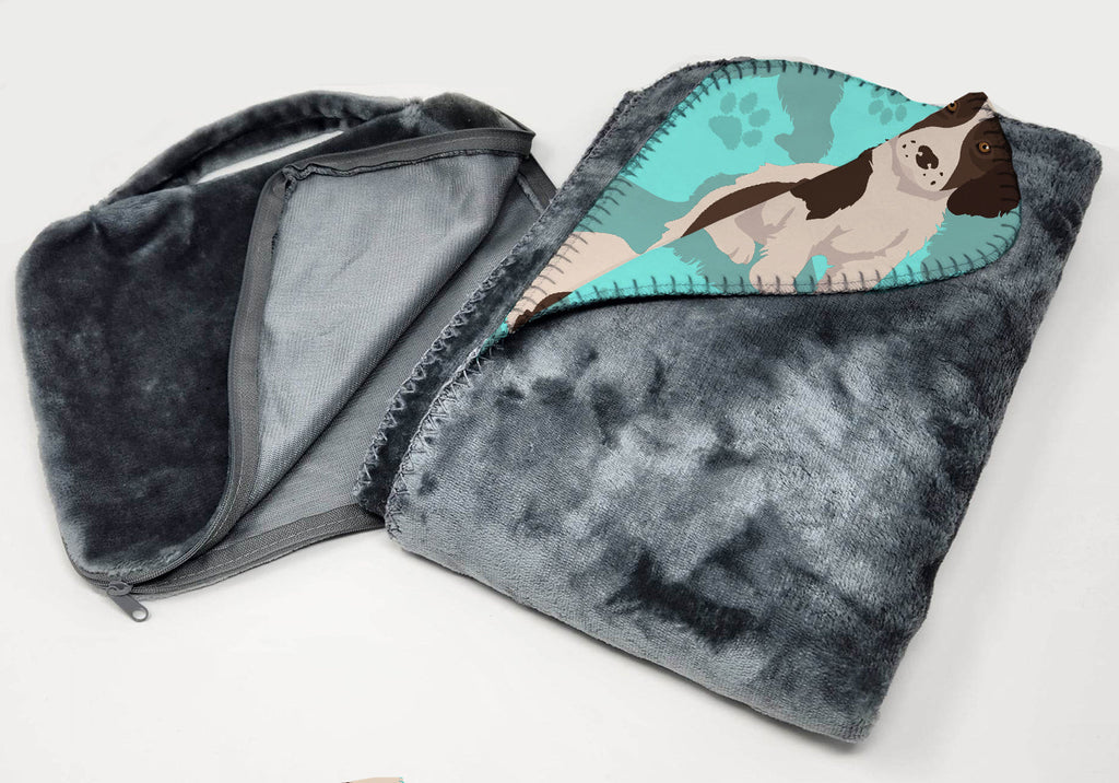 Liver English Springer Spaniel Soft Travel Blanket with Bag Airplane Blanket, Indoor Outdoor Camping Blanket for Traveling, Picnics, Beach Trips, Concerts