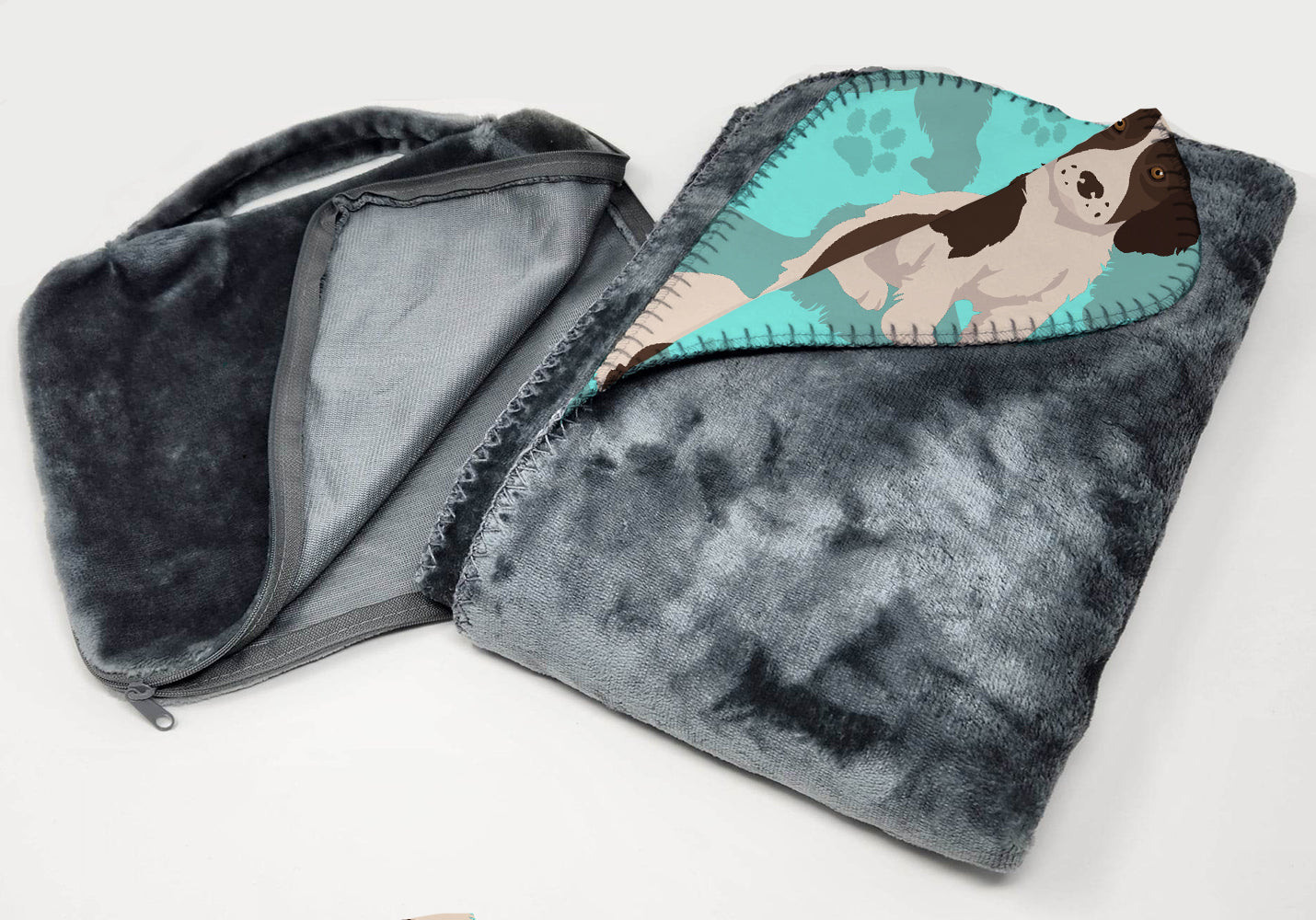 Liver English Springer Spaniel Soft Travel Blanket with Bag Airplane Blanket, Indoor Outdoor Camping Blanket for Traveling, Picnics, Beach Trips, Concerts