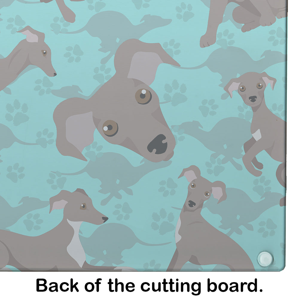 Fawn Italian Greyhound Cutting Board Tempered Glass Kitchen Cutting Surface, Heat Resistant Chopping, Non-Slip Feet, Food Prep & Serving