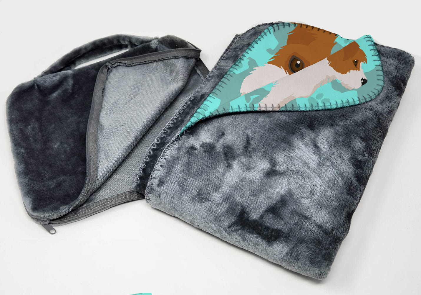 Red and White Jack Russell Terrier Soft Travel Blanket with Bag Airplane Blanket, Indoor Outdoor Camping Blanket for Traveling, Picnics, Beach Trips, Concerts