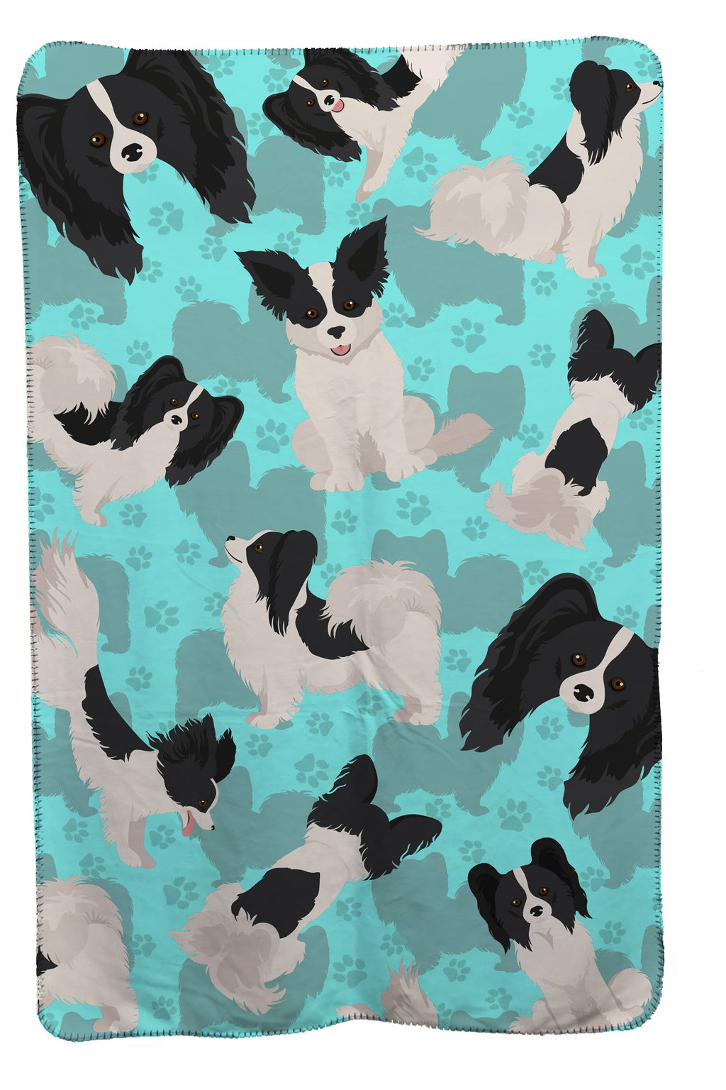 Black and Whtie Papillon Soft Travel Blanket with Bag Airplane Blanket, Indoor Outdoor Camping Blanket for Traveling, Picnics, Beach Trips, Concerts